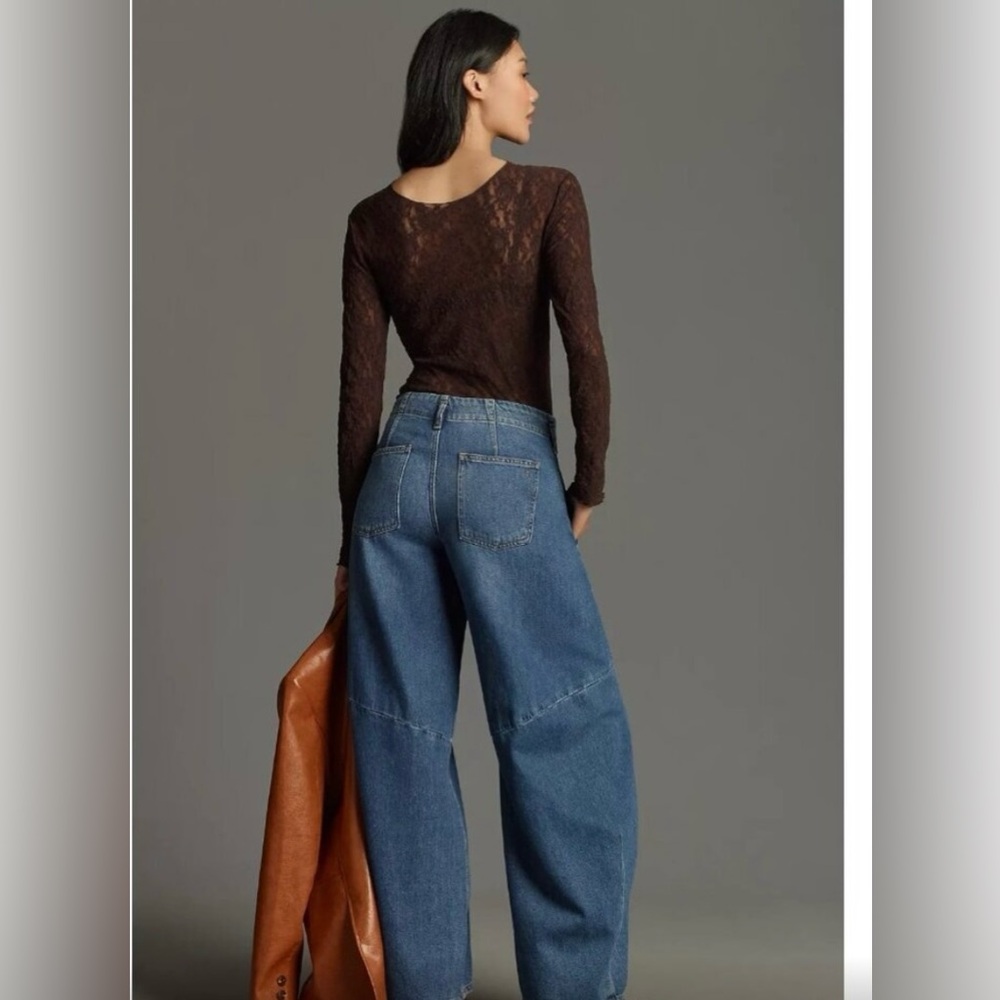 Pilcro Blue Wide Leg Jeans - Picture 4 of 8